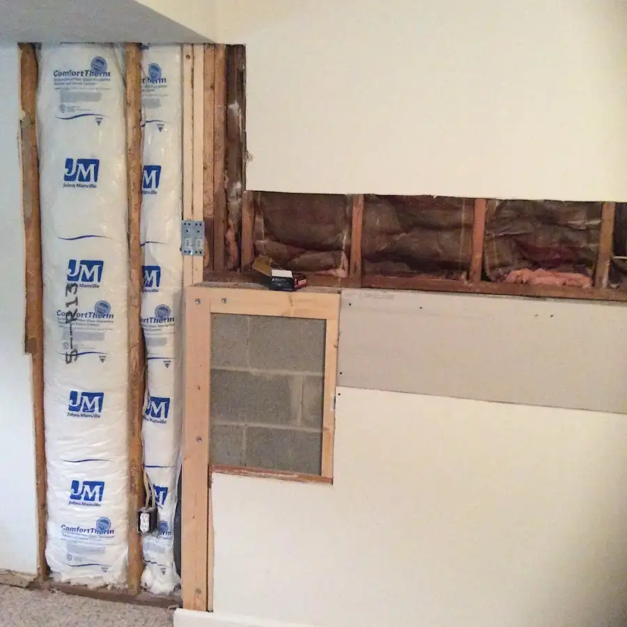 Wall insulation replacement during Contents Cleaning & Restoration in Dartmouth